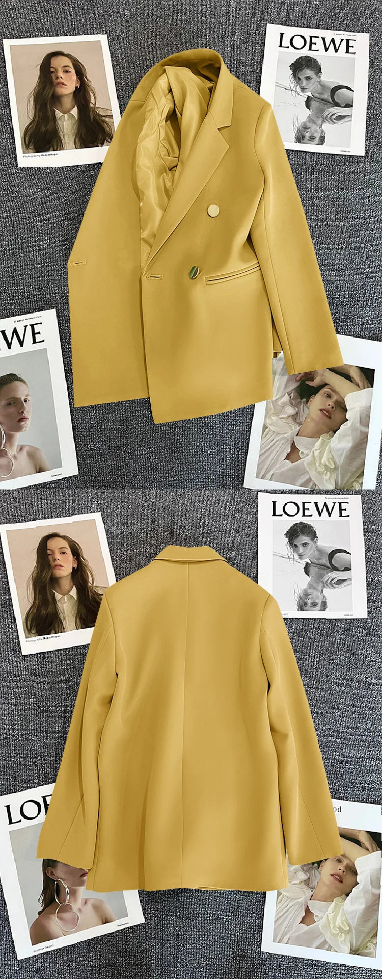 Women's Spring Autumn 2026 Commuter Style Small Suit Jacket Double Row Buttons White Versatile Polyester Fiber Fashion