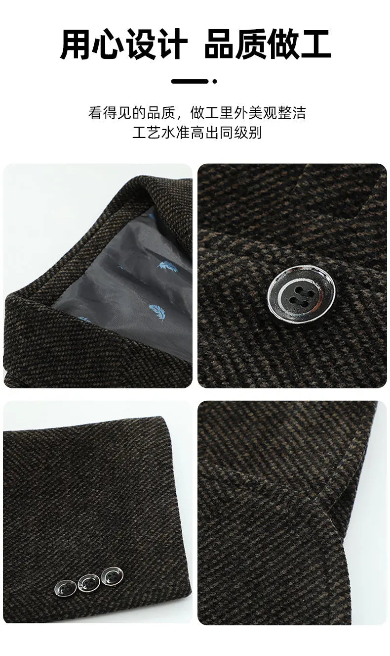 Blazer Men's Business Gentleman Wedding Fashionable Solid Color Best Man, Slimming and Casual Middle-aged and Elderly Blazer
