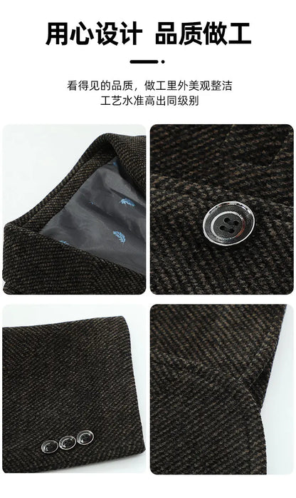 Blazer Men's Business Gentleman Wedding Fashionable Solid Color Best Man, Slimming and Casual Middle-aged and Elderly Blazer