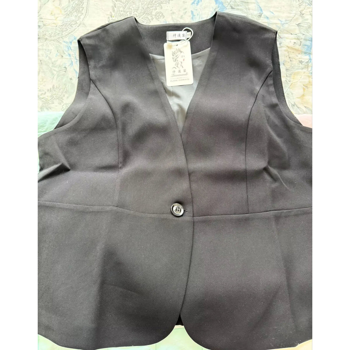 Korean Women Short Blazer Sleeveless Outwear Spring Autumn Female Suit Vest Jacket Ladies V-neck Lined Waistcoat Coat   ﻿