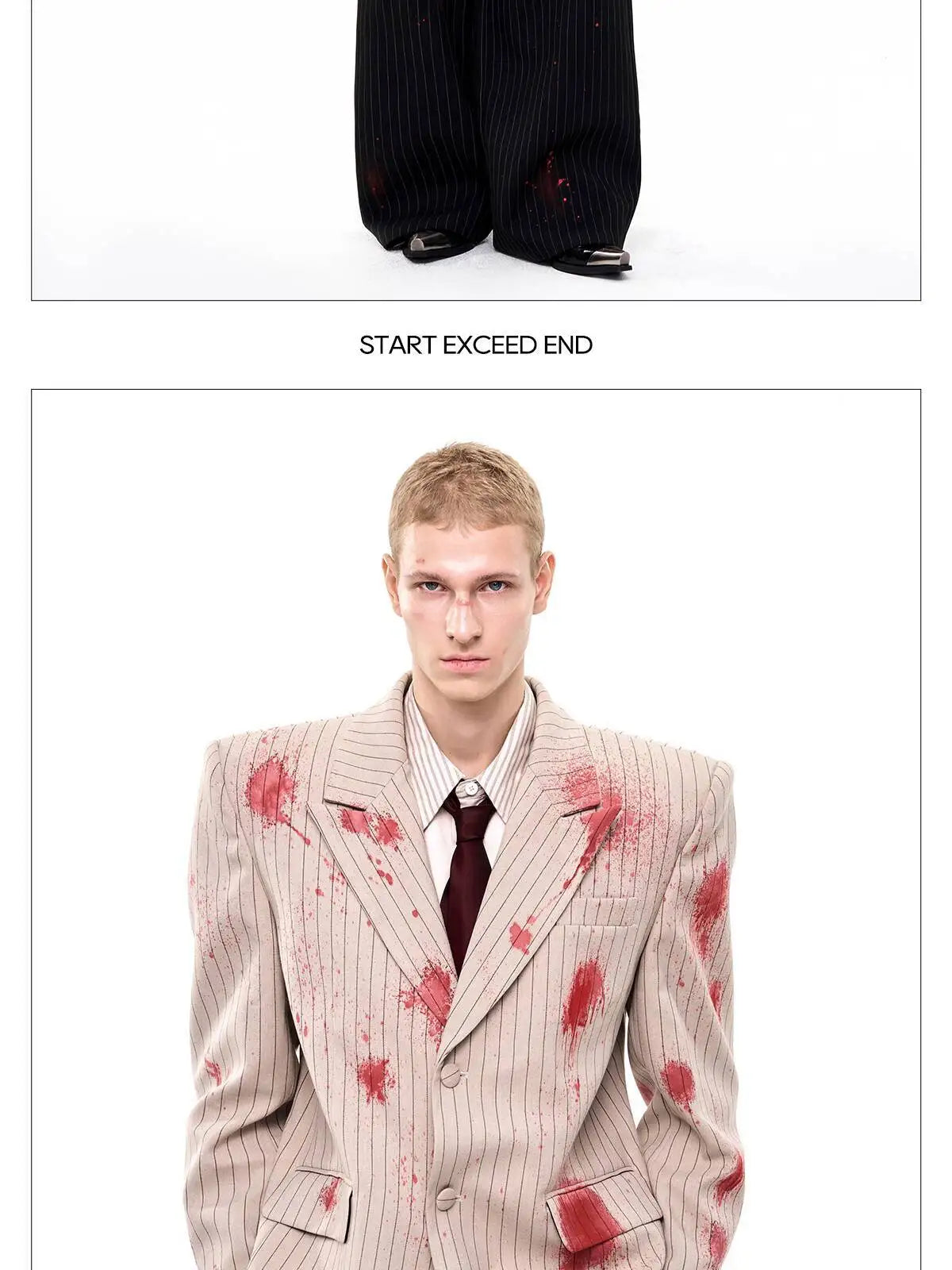 Ink Ejection Tie-dyed Pattern Stripe Printed Shoulder Pad Blazer Coat Men 2025 New Original Luxury Handsome Jacket JY4551
