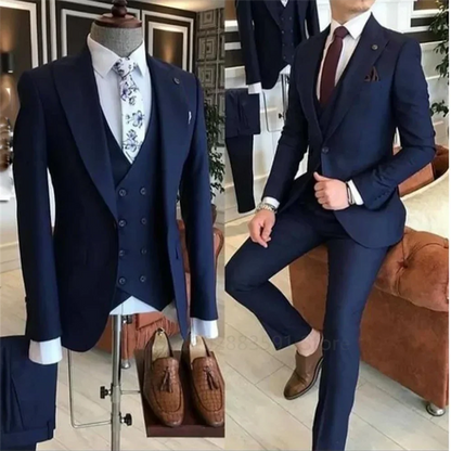 Men's Slim Fit Suit Set One Button Peak Lapel Jacket and Trouser for Weddings and Formal Events