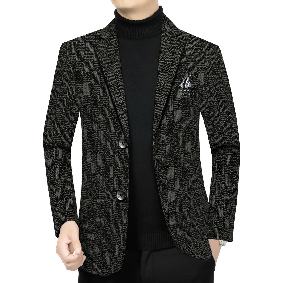 Men's Smart Casual Blazer – Single-Breasted Suit Jacket for Spring & Autumn in Black & Khaki