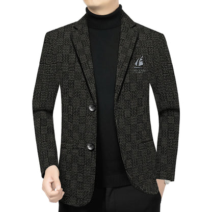 Men's Smart Casual Blazer – Single-Breasted Suit Jacket for Spring & Autumn in Black & Khaki
