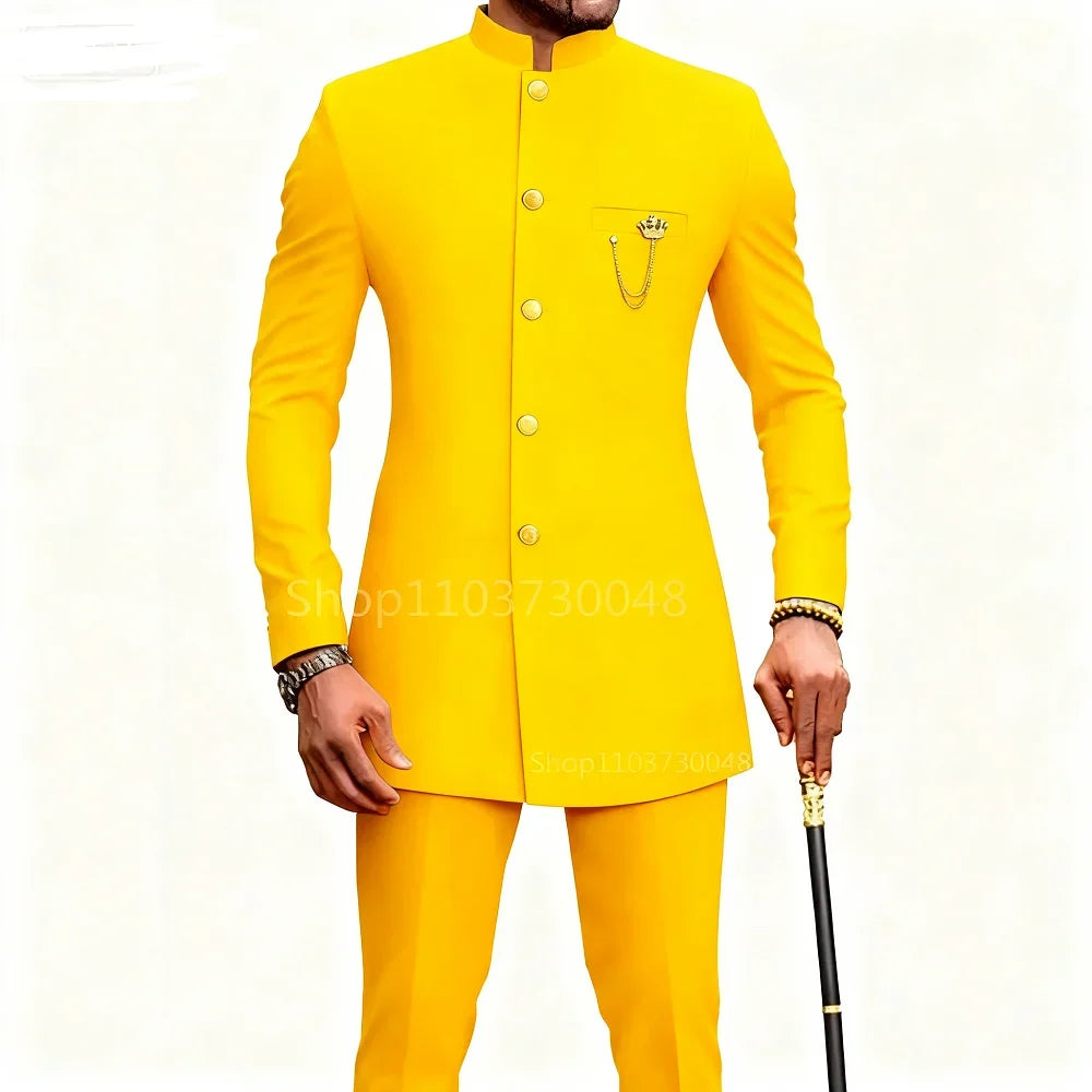 New Style Suits for Men 2 Pieces Business Blazer and Pants Set Elegant Slim Fit Men's Suit for Wedding Prom Groomsmen Outfits