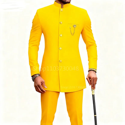 New Style Suits for Men 2 Pieces Business Blazer and Pants Set Elegant Slim Fit Men's Suit for Wedding Prom Groomsmen Outfits