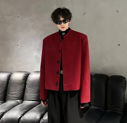 Trendy 2025 Short Coats Single Breasted Man Suits and Blazers Spring Clothes Elegant New in Original Handsome Jacket for Men