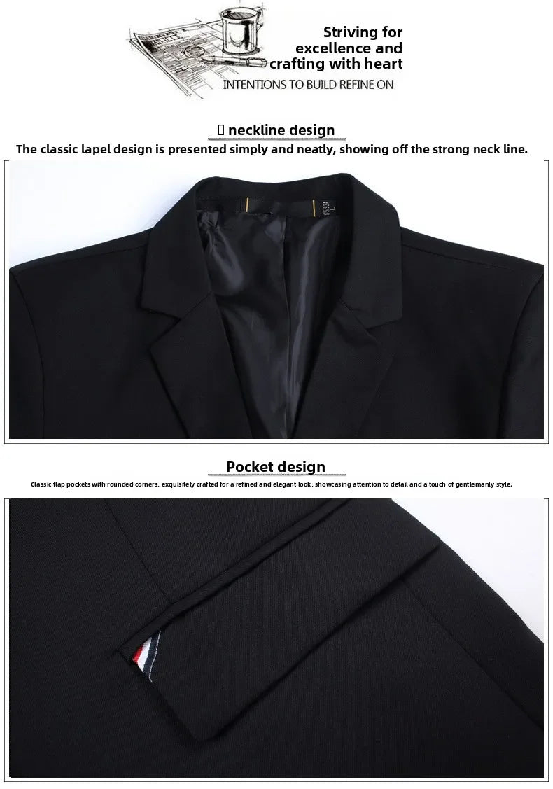 Blazer Men's Fashion Premium Business Outdoor Gentleman Self-cultivation English Style Solid Color Casual Hosts Weddings Blazer