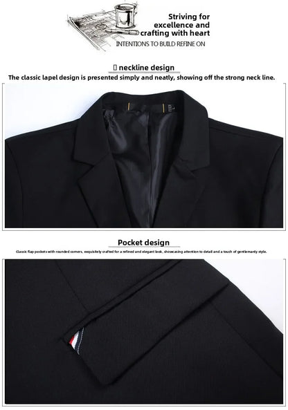 Blazer Men's Fashion Premium Business Outdoor Gentleman Self-cultivation English Style Solid Color Casual Hosts Weddings Blazer