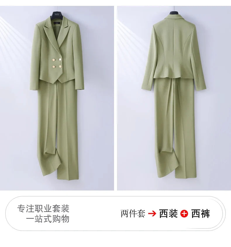 Fashionable professional women's clothing, high-quality two-piece pants + blazer, elegant temperament, beautiful charming