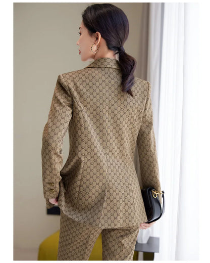 High Quality Fabric Women Business Suits With Pants and Blazer Coat Professional Autumn Winter Office Ladies Pantsuits Blazers