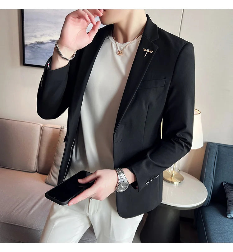 Men's Blazer Suit Jacket – Smart Casual & Business Style – 1 or 2 Button – Wedding & Party