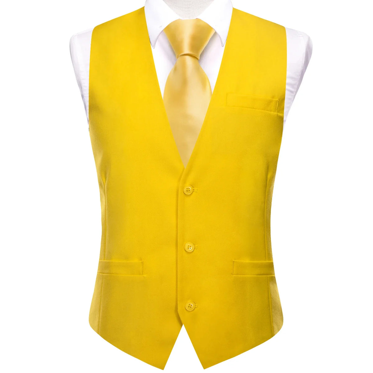 Men's Solid Color V-Neck Suit Vest for Weddings and Evening Events