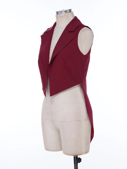 Womens Nightclub Cocktails Tailcoat Waitress Cosplay Costume Blazer Jackets Swallowtail Jacket Tuxedo Coat Jazz Dance Costume