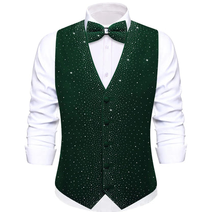 Men's Glitter Vest with Matching Bow Tie – Sparkly Sequin Style for Parties, Proms & Festive Events