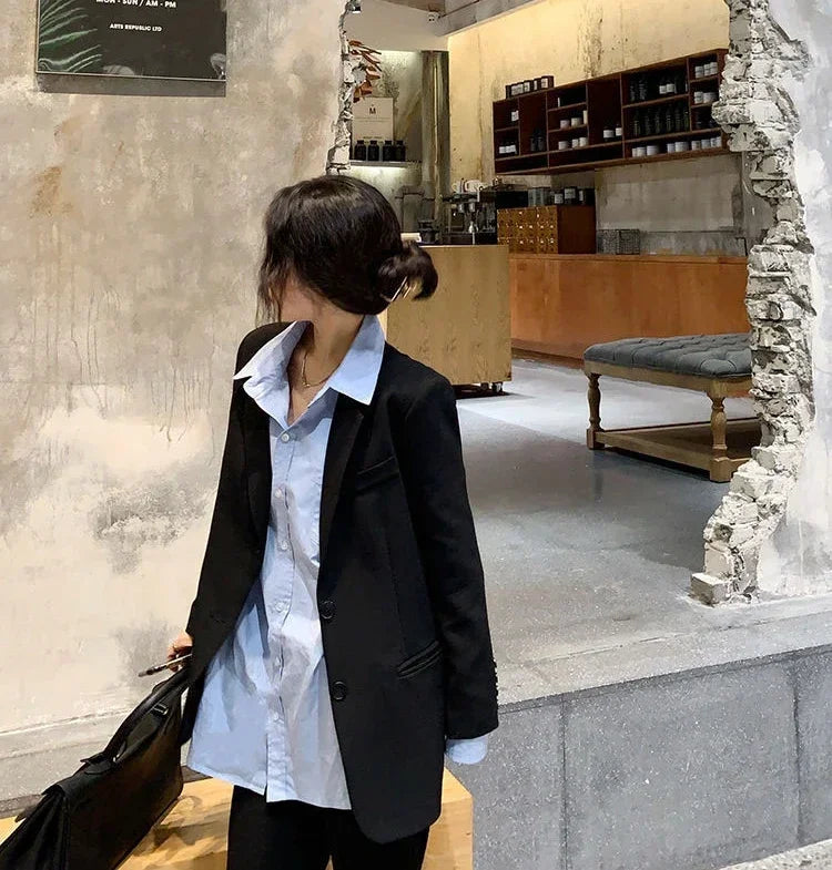 Women's Slim Fit Long Sleeve Blazer Elegant Office Blazer Casual Korean Fashion Street Trend Spring Autumn New