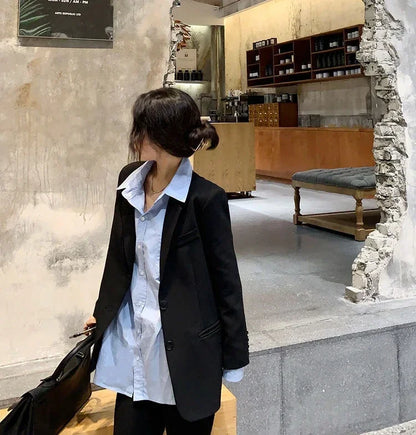 Women's Slim Fit Long Sleeve Blazer Elegant Office Blazer Casual Korean Fashion Street Trend Spring Autumn New
