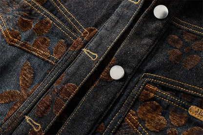 Spring Female Fashion Large Pocket Denim Vest Coat Retro Ladies Flocking Sleeveless Outwear Autumn Women Casual Waistcoat Jacket