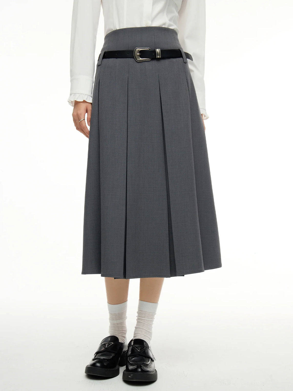 Plus Size Dark Gray Blazer Skirt Suit Office Outfit 2024 Autumn New Design Lapel Elegant Dress Skirt Female Suit（No Belt）