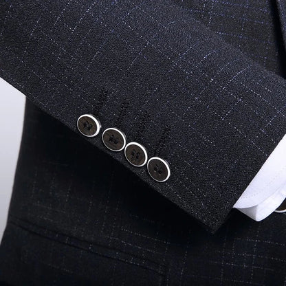 Men's 3-Piece Suit Slim Fit Blazer Vest Trousers Smart Casual Business Formal
