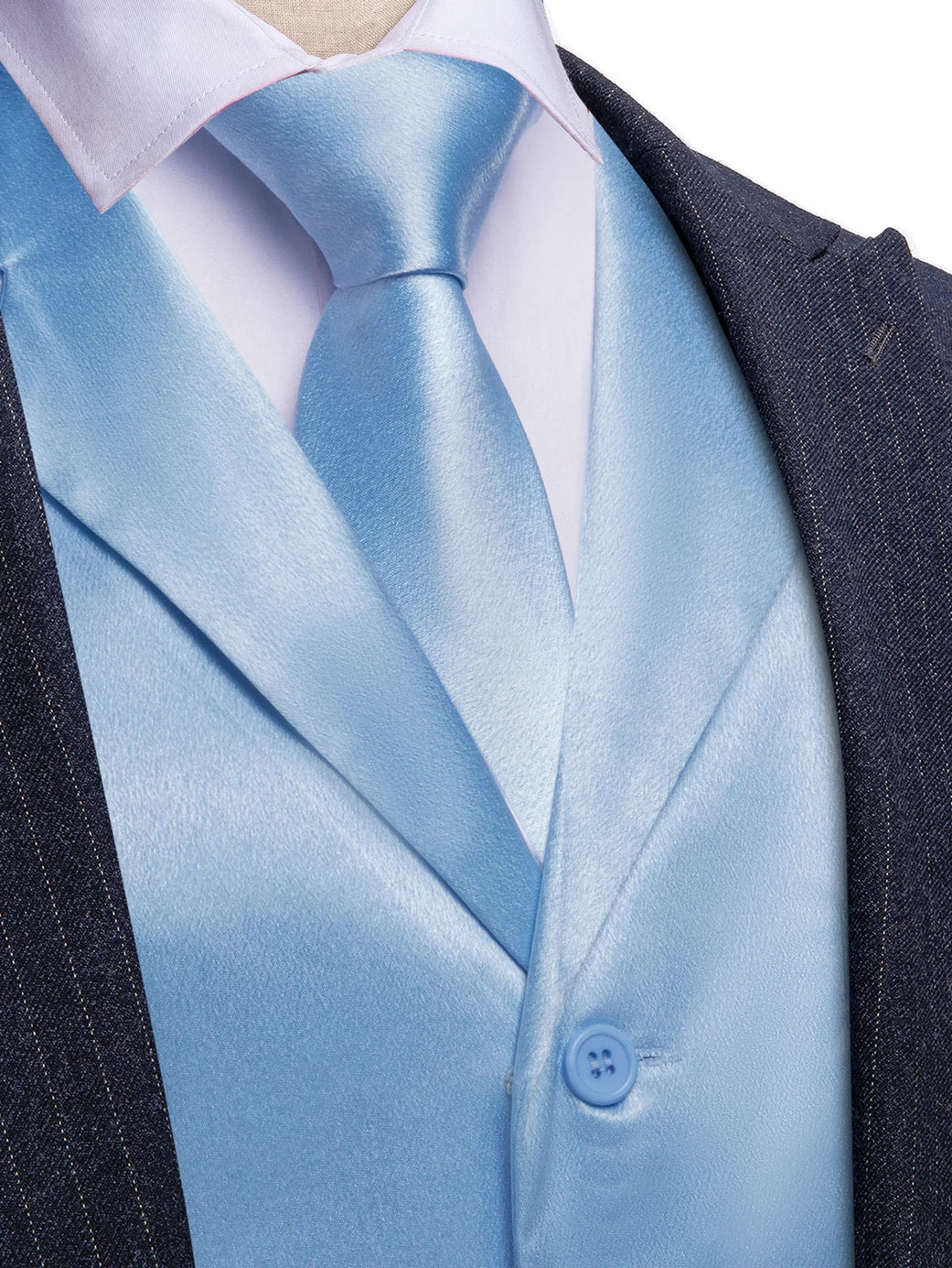 Men's Satin Vest Set with Tie, Bowtie & Pocket Square – Slim Fit for Weddings & Formal Occasions