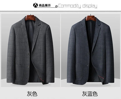 The new striped business casual fashion classic blazer with pockets is suitable for daily wear for men.
