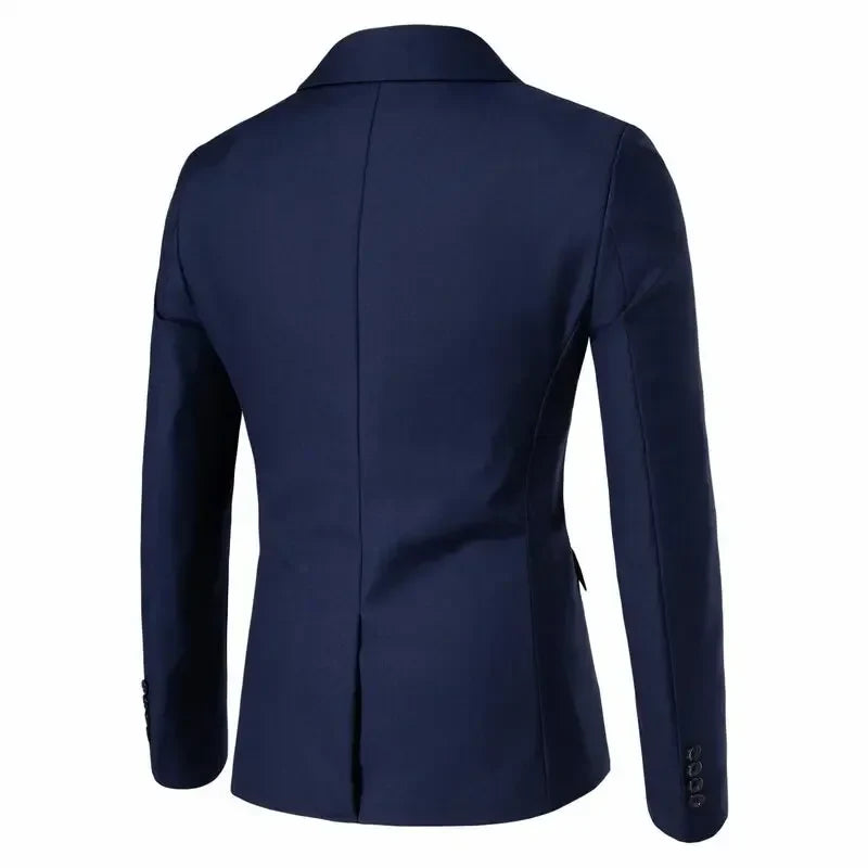 Men's 3-Piece Suit Blazer Vest Trousers Smart Casual Business Wedding British Style