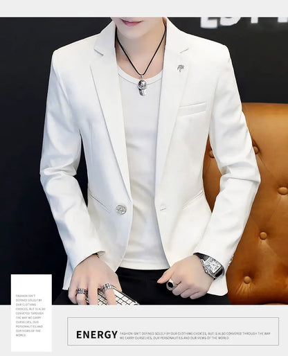 Blazer: Outdoor Fashion, Business-style, Gentleman's Wedding Host, Campus Casual, Relaxed, Korean-style, Youthful Men's Blazer