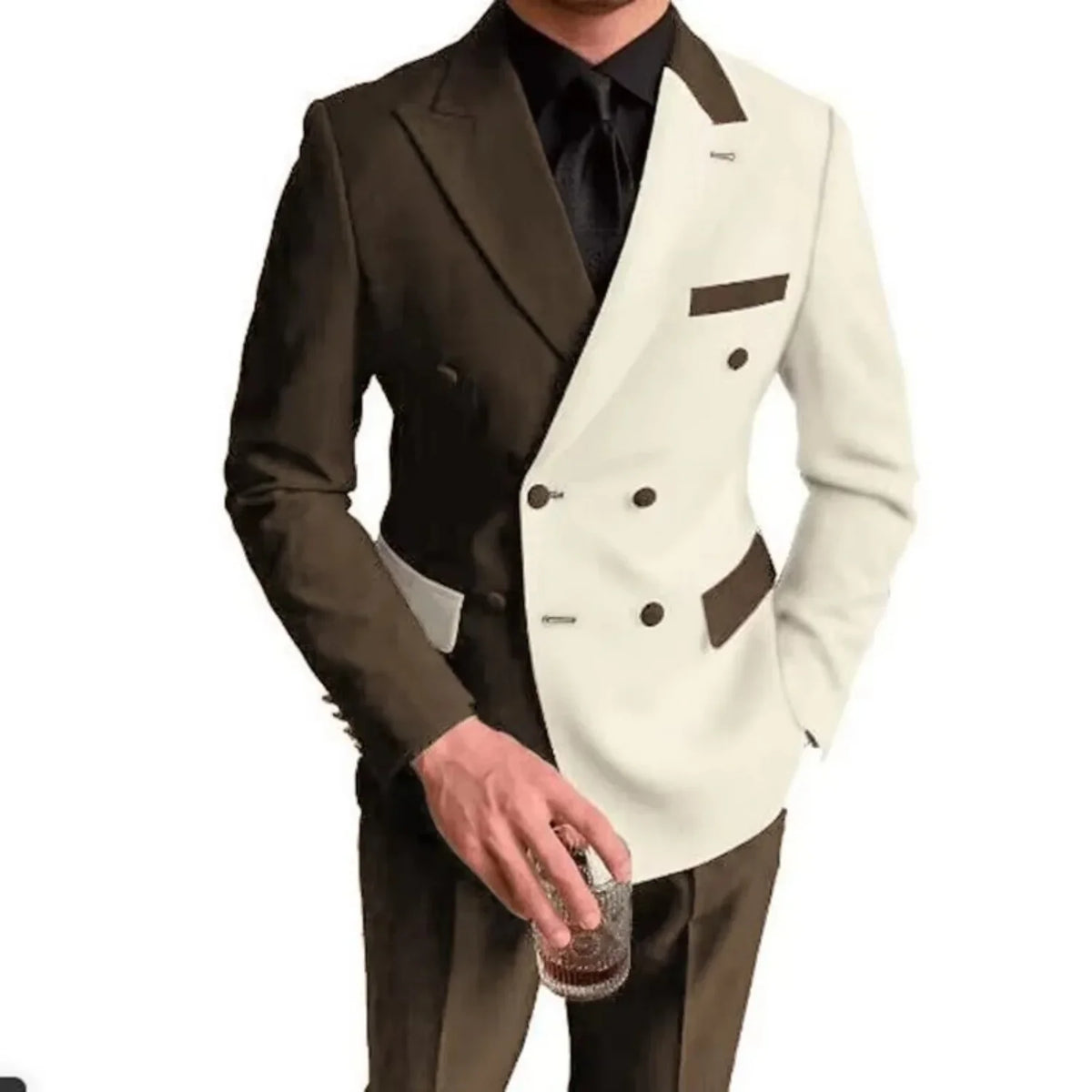 Costumes élégants de mariage/affaires, 2 pièces, coupe ajustée, blazer croisé, costumes de garçons d'honneur, tenues formelles pour hommes (veste + pantalon)