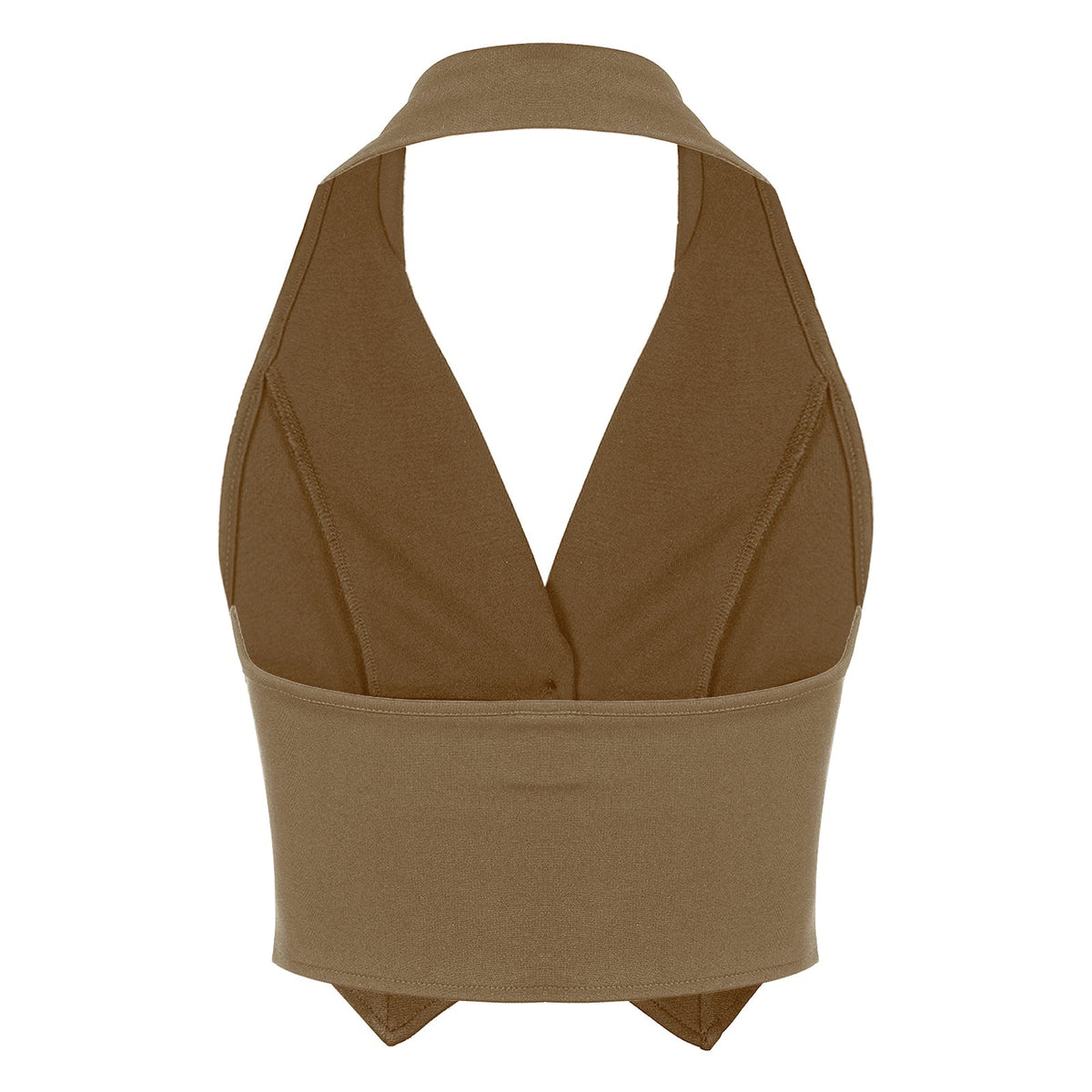 Womens Fashion Vest Shirts Separate Waistcoat Crop Tops Lapel Halter Backless Button Down Pointed Hem Vest for Party Formal Wear