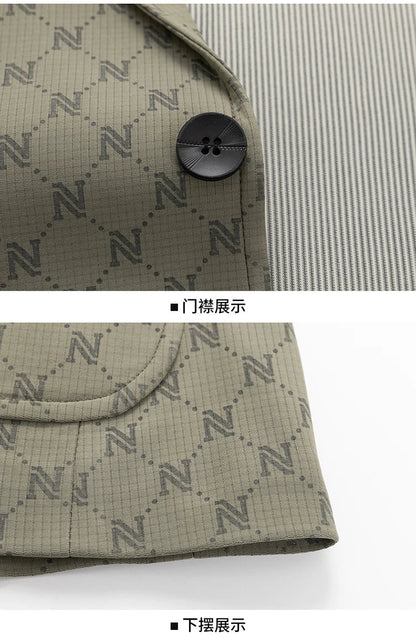 Blazer Outdoor Men's Casual Fashionable Sporty Slimming Letter Trendy British Style Versatile Business Gentleman Wedding Blazer