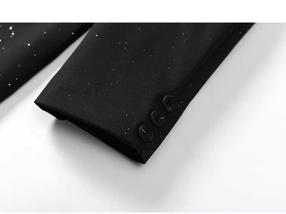 Luxury Man Clothing Glitter Jasje Mannen Suits Sequin Jacket Loose Black Gypsophila Designer Blazers Para Hombres Man Streetwear