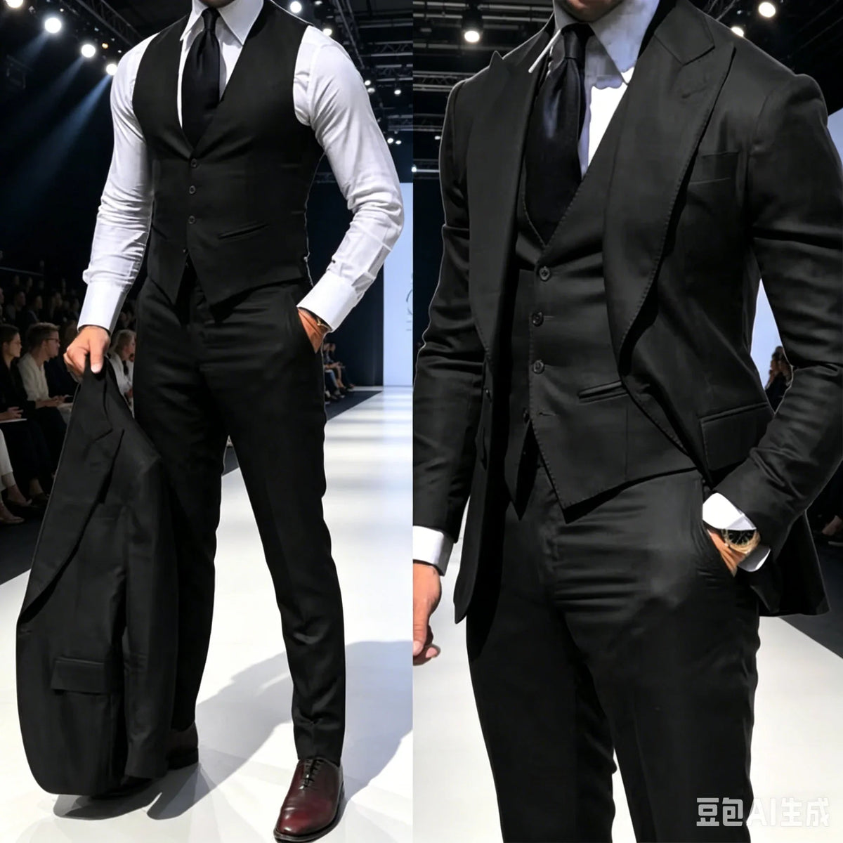 Men's 3-Piece Suit Set Slim Fit Single Breasted Formal Blazer Vest Pants for Wedding Banquet