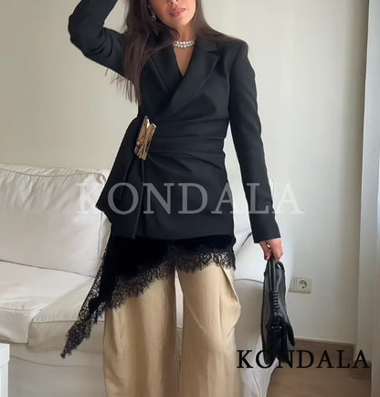 Lady Elegant Sashes-Buckle Blazer 2026 New Spring Trendy Commute Blazer Women High Street Fashion Dinner Dating Blazer