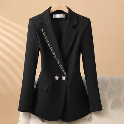 Spring 2025 Fashion Outerwears Blazer Mujer Woman New In Coats Casaco Feminino Double Breasted Office Lady Blazers Jackets Tops