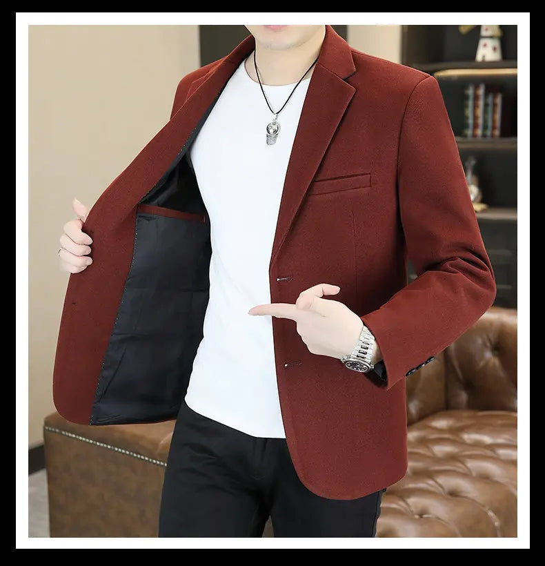 Blazer's New Men's Business Gentleman Korean-style Wedding Fashion Trendy Slimming Versatile High-end Casual Accessory Blazer