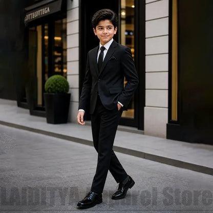 Chic Boys Single Breasted Suit Fashion Blazer Pants Formal Outfit Wedding Birthday Graduation Party Photoshoot Tuxedo 2 Piece