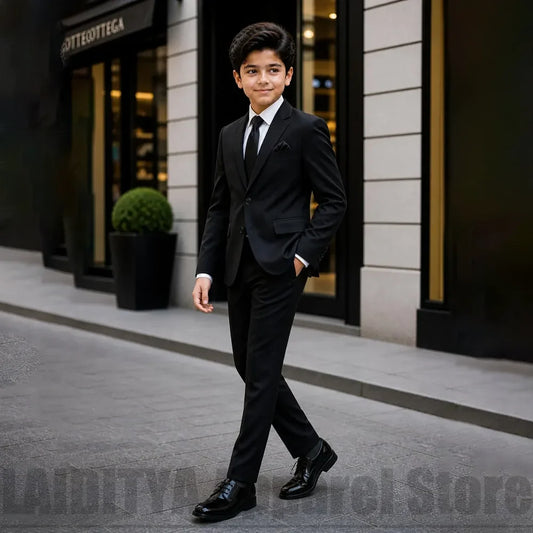 Chic Boys Single Breasted Suit Fashion Blazer Pants Formal Outfit Wedding Birthday Graduation Party Photoshoot Tuxedo 2 Piece