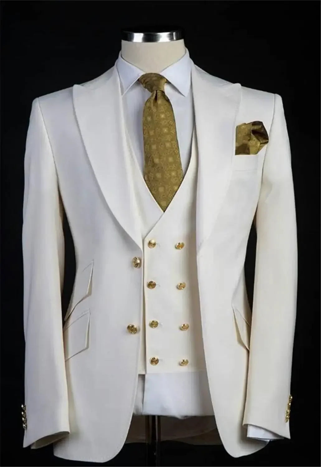 Royal Blue Groom Tuxedos Peak Lapel Men Suits Wedding Best Man Blazer ( Jacket+Pants+Vest)