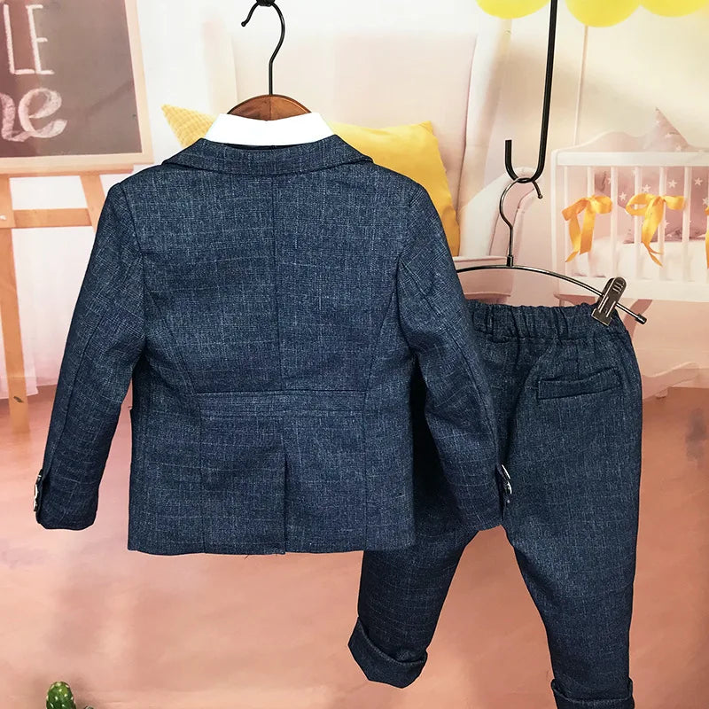 Flower Boys Formal Wedding Suit Kids Birthday Photography Dress Children Prom Elegant Suit Child Piano Evening Tuxedo Costume