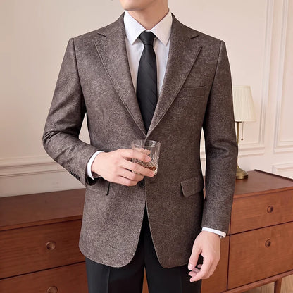 Men's Smart Casual Blazer Single Breasted Slim Fit Full Sleeve Business Formal Jacket