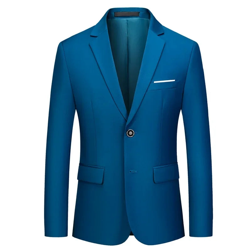 Men's Slim Fit Blazer for Wedding and Business Formal Occasions – Multiple Colors