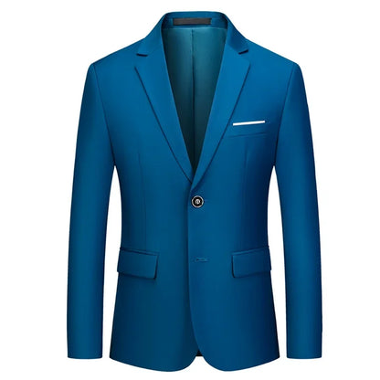 Men's Slim Fit Blazer for Wedding and Business Formal Occasions – Multiple Colors