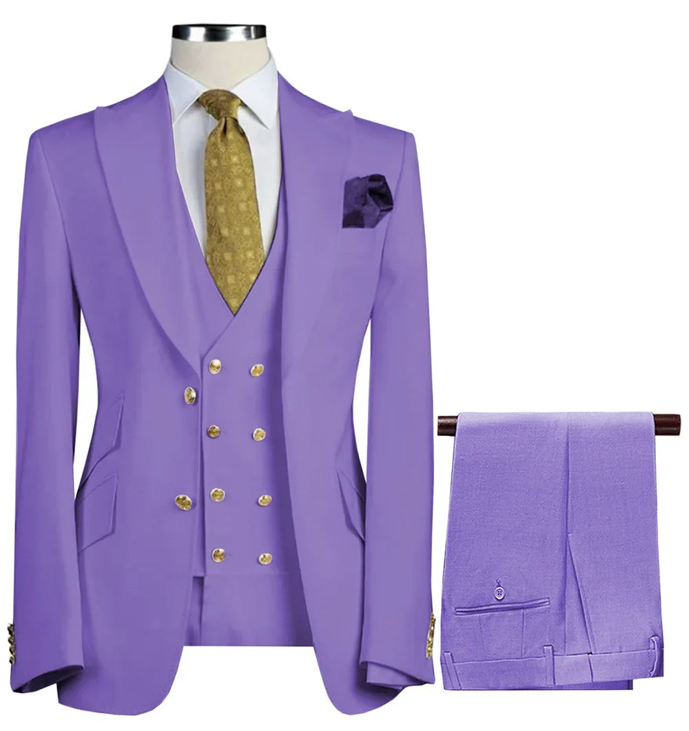  Men Suit 3 Pieces Beige With Lapel Solid For Business Banquet Wedding Groom Daily Tuxedo Office Suit Jacket Vest With Pants
