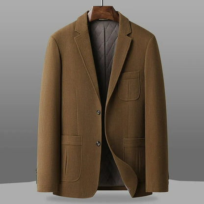 2026 Autumn Winter Men Suit Jacket Thicken Warm Long Sleeve Man Blazer Simple Solid Business Casual Male Outerwear