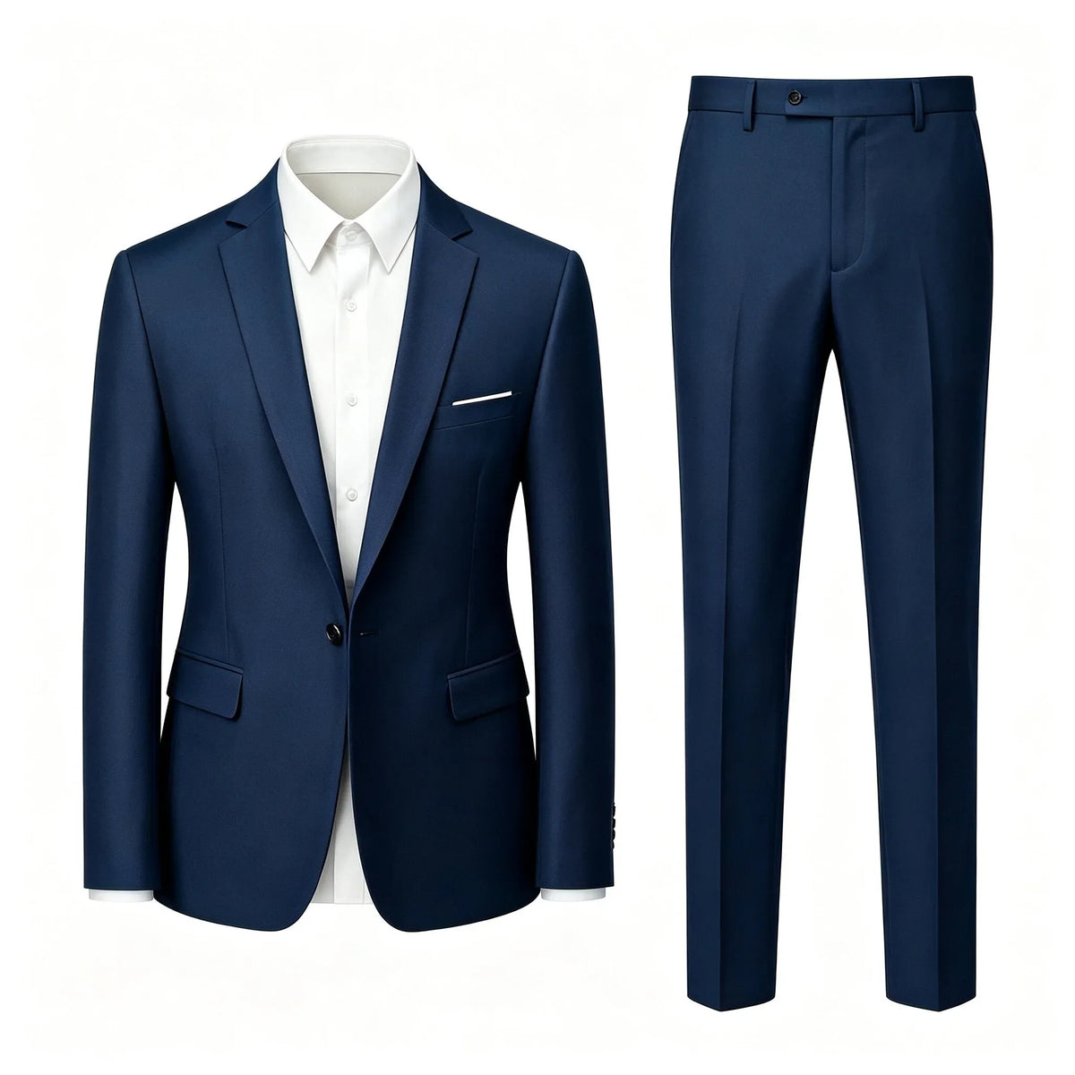 Men's Suit Set Wedding Elegant High Quality Blazer Pants Slim Fit Wrinkle Resistant Business Formal Breathable Durable
