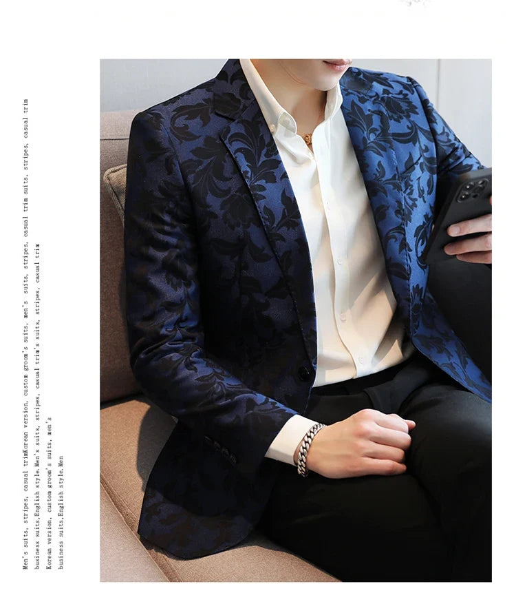 Men's Casual Suit Top - 2025 Spring S-5XL High-Quality Fashion Handsome Trend Business Boutique Wedding Dance West Coat