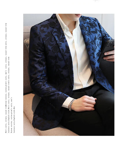 Men's Casual Suit Top - 2025 Spring S-5XL High-Quality Fashion Handsome Trend Business Boutique Wedding Dance West Coat