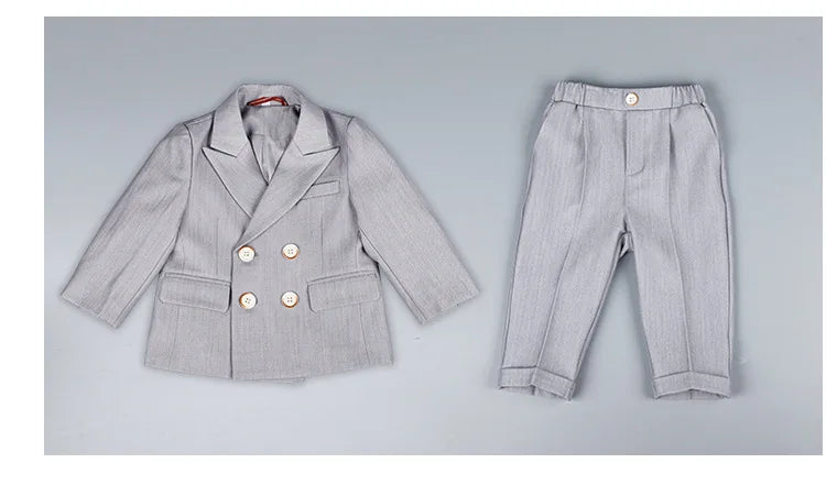Baby Boys 1 Year Birthday Set Kids Wedding Suit Child Jacket Vest Pants Photograph Suit Children Wedding Performance Party Dress