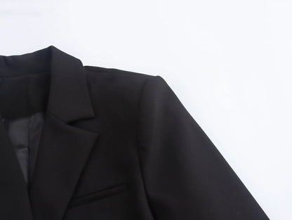 Women's Black Gothic Emo Cropped Bow Blazer Jacket Y2k 2000s Vintage Suit Coat Long Sleeve Single Breasted Outerwear Autum 2025